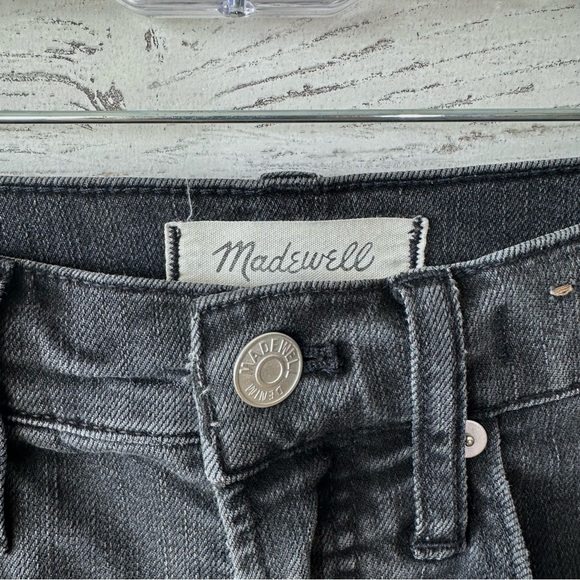 MADEWELL The Perfect Jean Short High Rise Black Distressed Denim Boho 24 - Picture 2 of 6